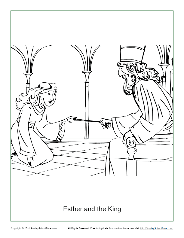 Esther and the King Coloring Page - Children's Bible Activities