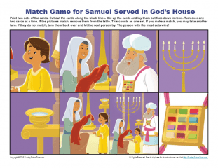 Samuel Served in God's House Match Game - Children's Bible Activities ...