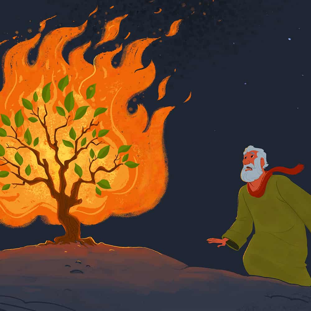 burning bush moses clip art