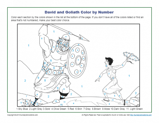 Free Printable David And Goliath Bible Activities On Sunday School Zone 