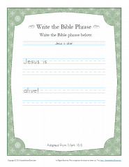 Mark 16:6 Write the Bible Phrase Worksheet