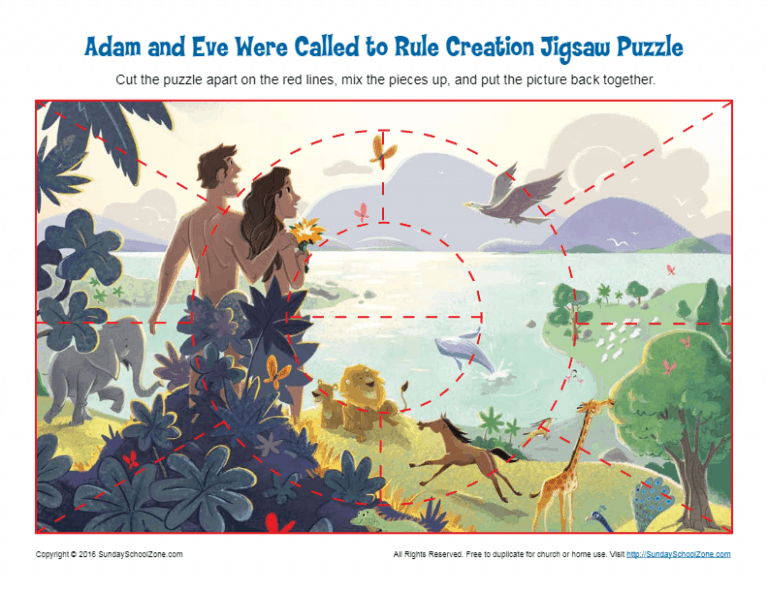 Adam and Eve Were Called To Rule Creation Jigsaw Puzzle - Children's ...