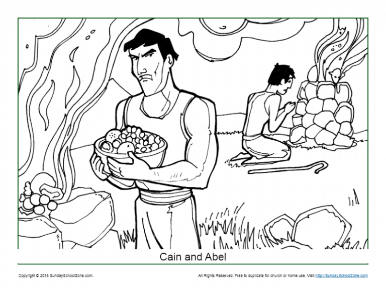 Cain And Abel Coloring Page Children s Bible Activities Sunday 