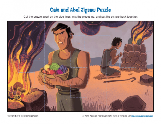 Cain and Abel Bible Activities on Sunday School Zone
