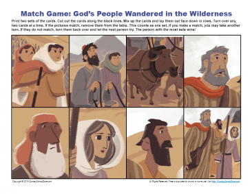 God's People Wandered In The Wilderness Match Game - Children's Bible 