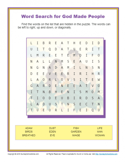 free printable bible word search activities on sunday school zone