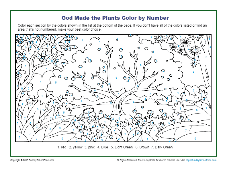 Color By Number Bible Coloring Pages On Sunday School Zone