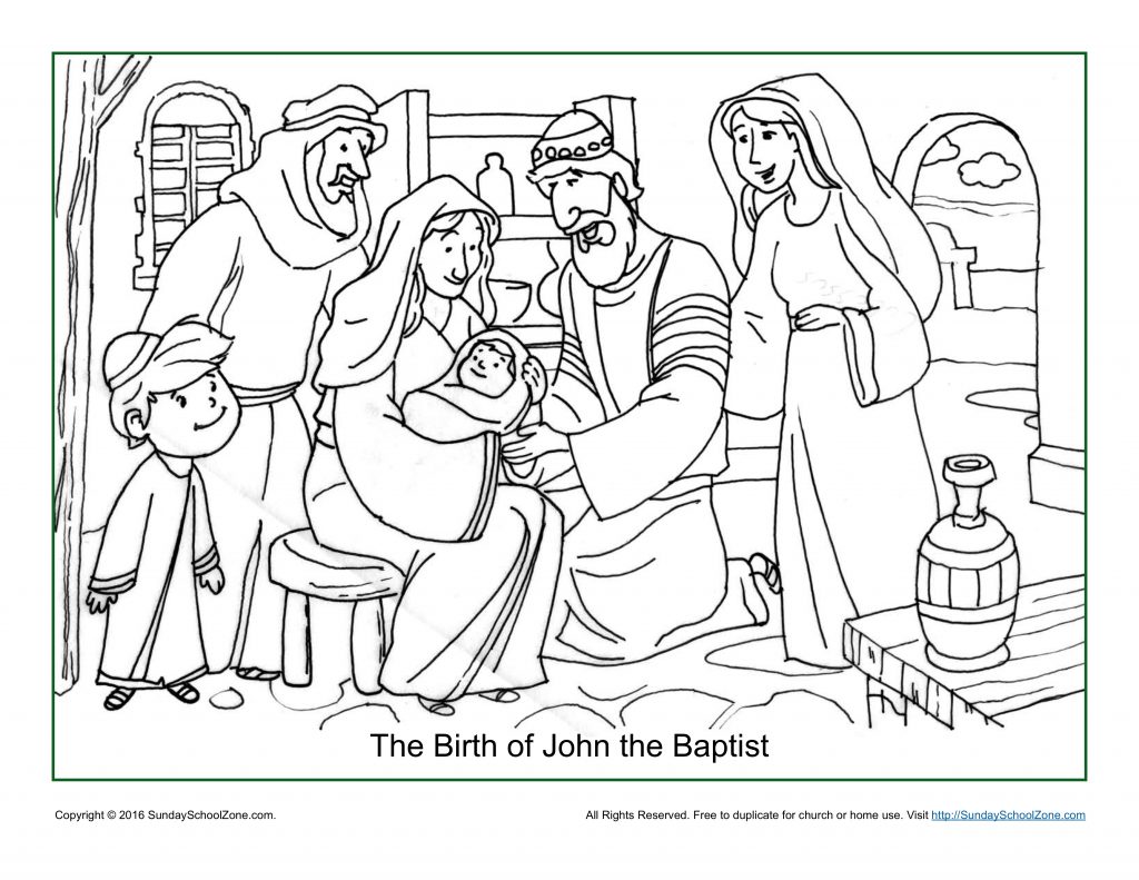 Download The Birth of John the Baptist Coloring Page - Children's ...