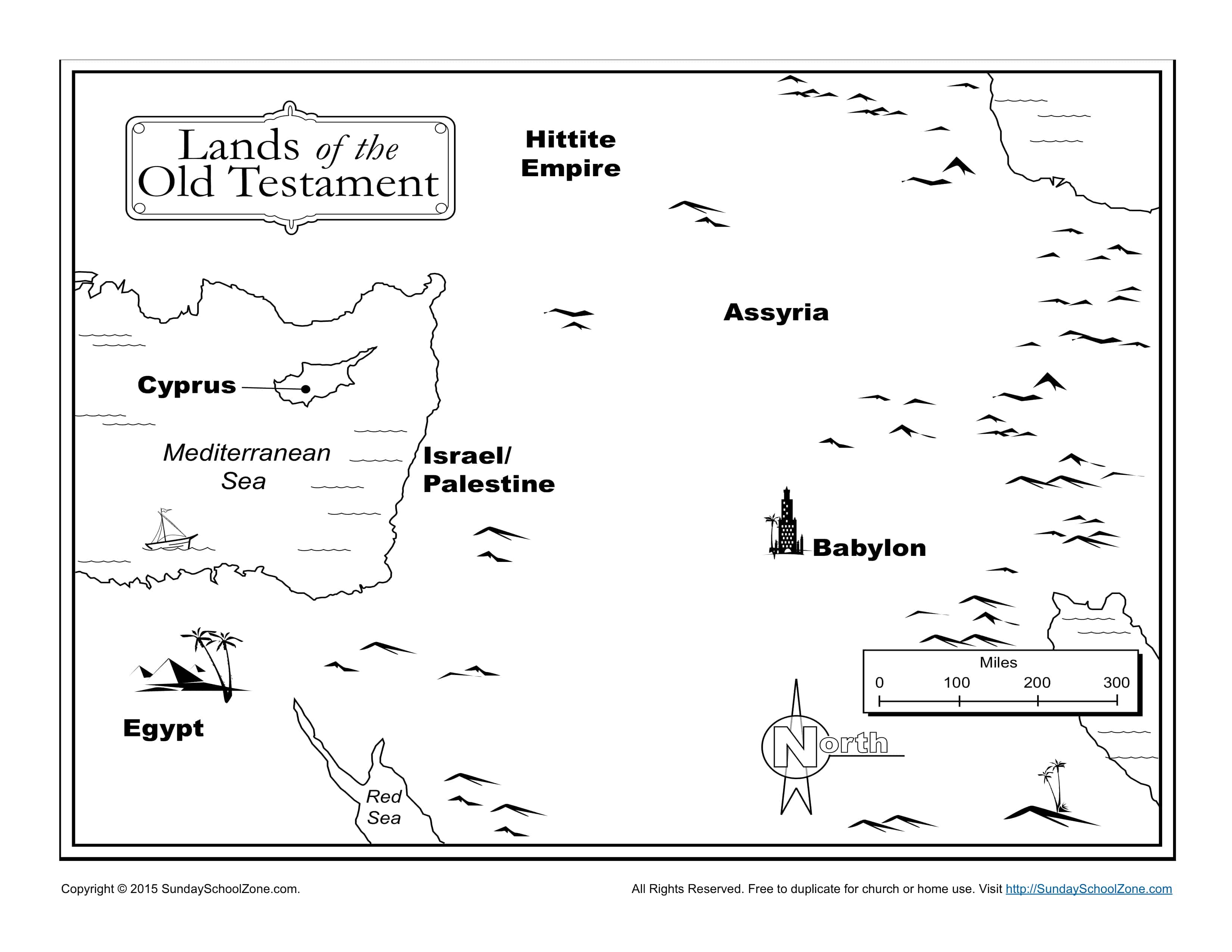 Lands of the Old Testament Bible Map - Children's Bible Activities