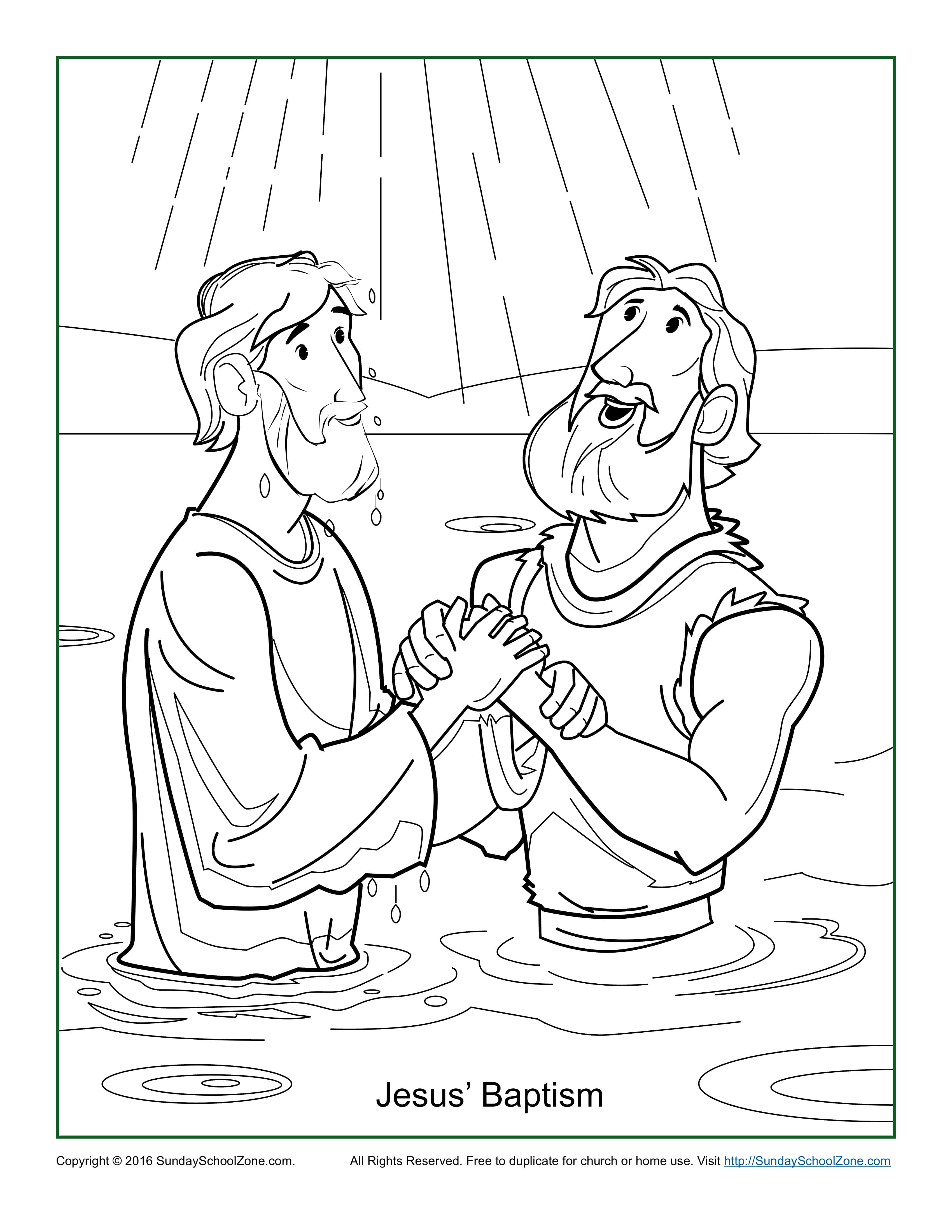 Jesus&39; Baptism Coloring Page   Children&39;s Bible Activities ...