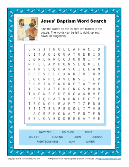 Jesus' Baptism Archives - Children's Bible Activities | Sunday School ...