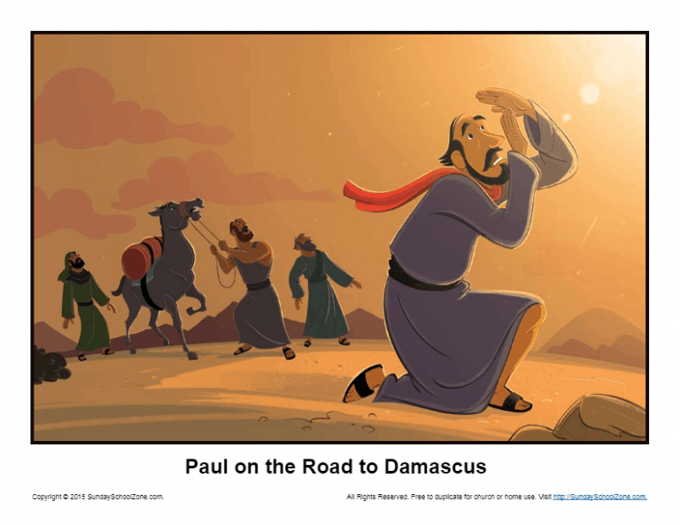 Paul on the Road to Damascus Story Illustration