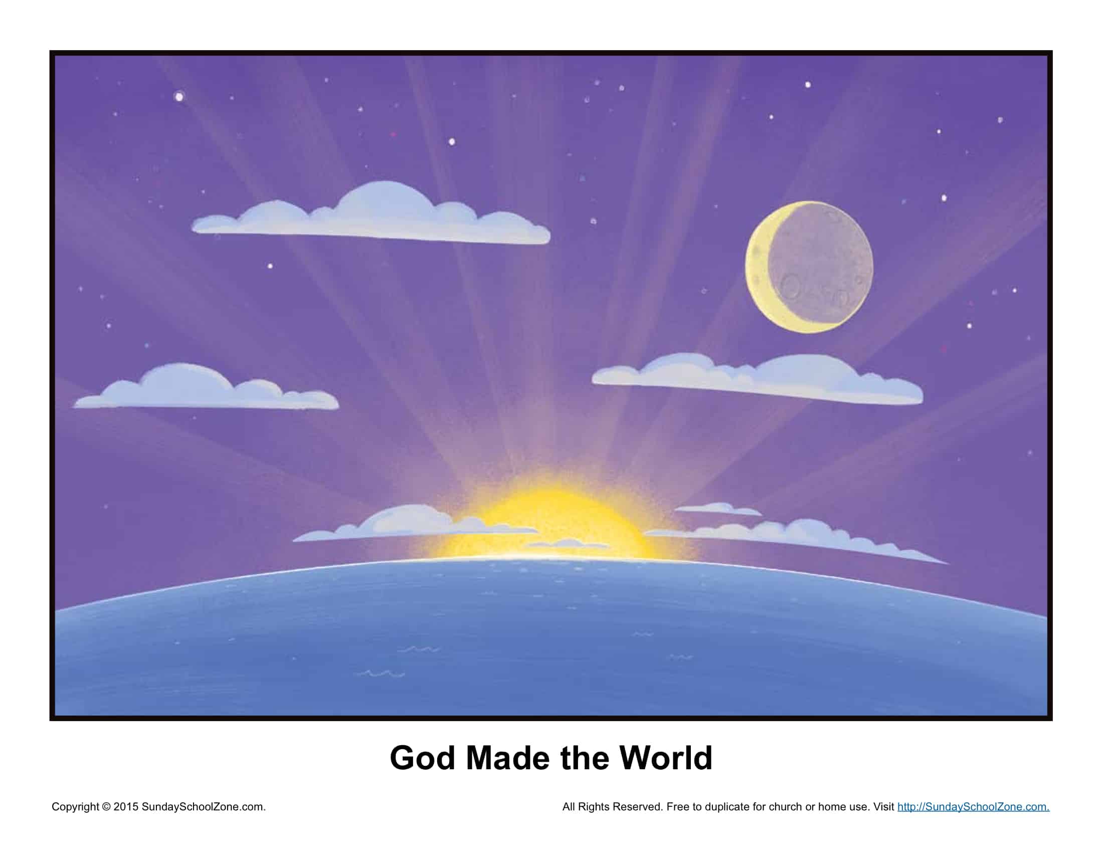 God Made the World Teaching Picture Children's Bible Activities