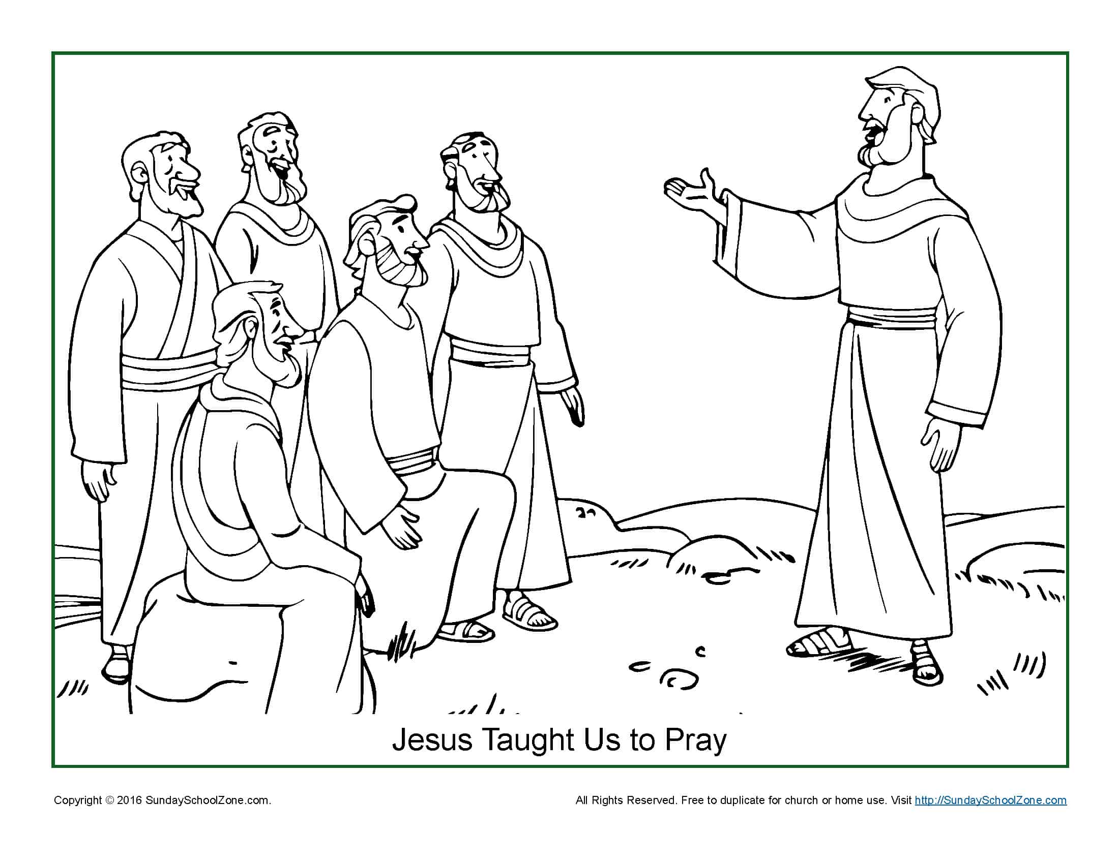 Jesus Prays Coloring Page