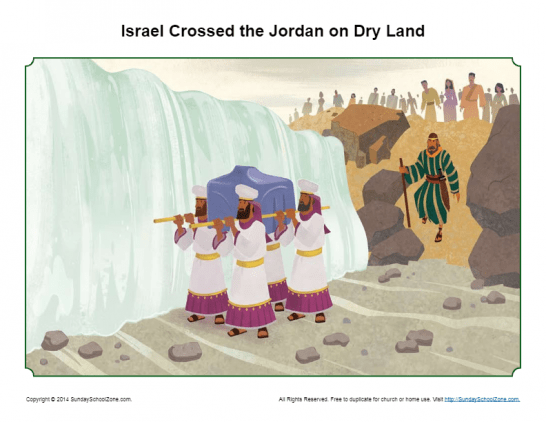 God Parted the Jordan River Story Illustration