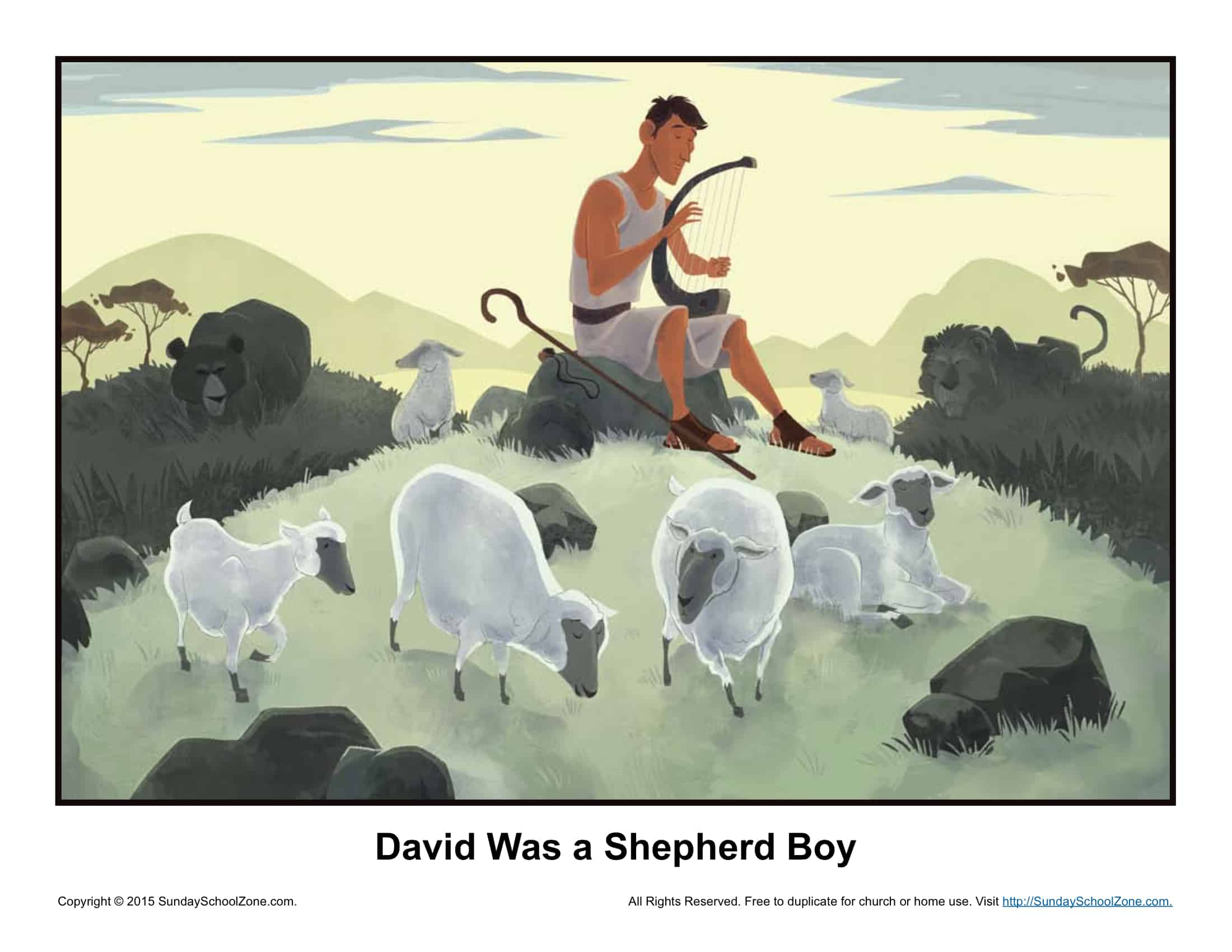 David Was a Shepherd Boy Story Illustration