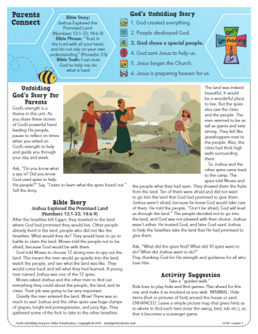 Joshua Explored the Promised Land Parents Connect Page - Children's ...