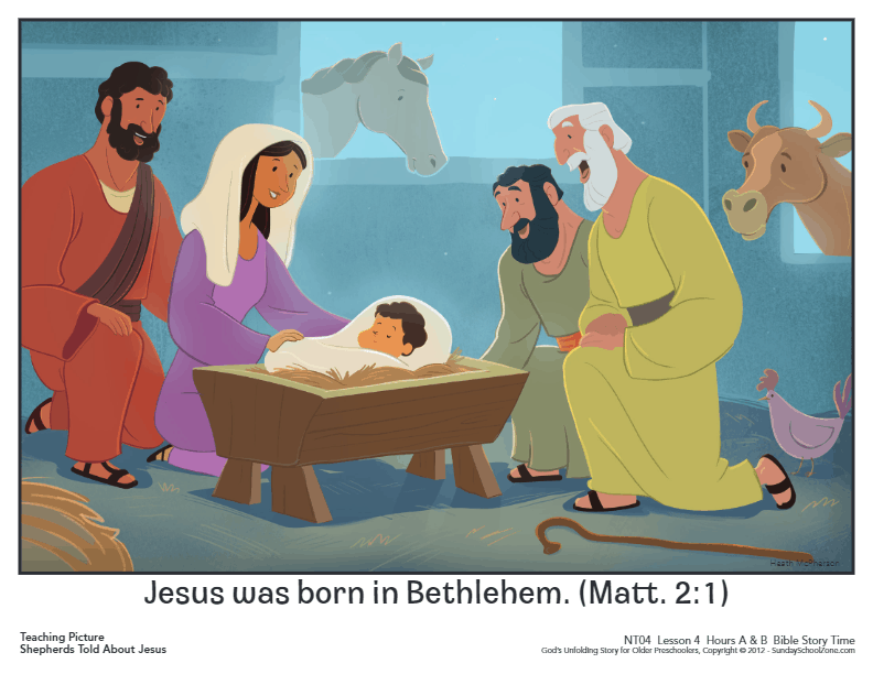 Shepherds Told About Jesus Teaching Picture Children's