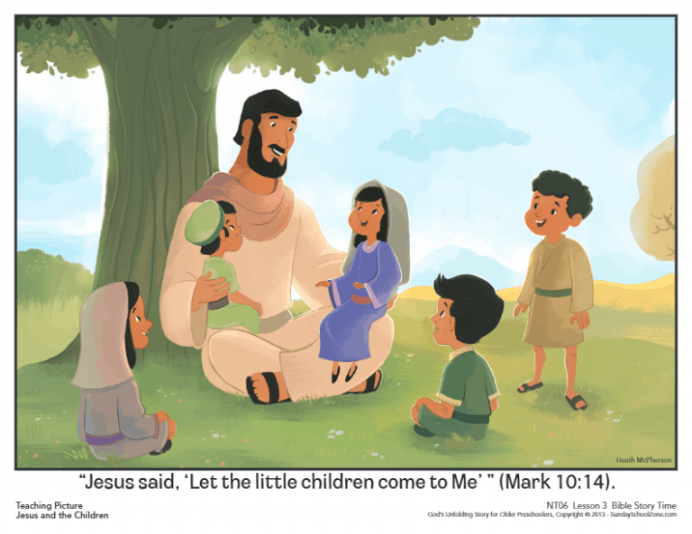 Jesus and the Children Teaching Picture Children's Bible