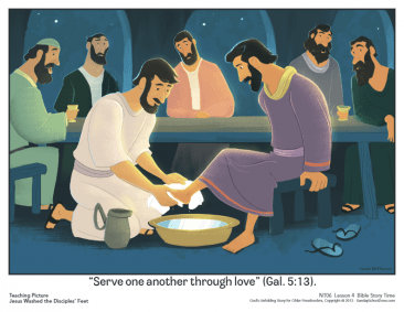 Jesus Washed the Disciples' Feet Teaching Picture - Children's Bible ...