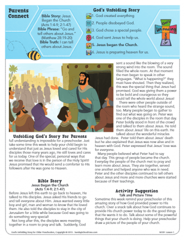 Jesus Began the Church Parents Connect Page - Children's Bible ...