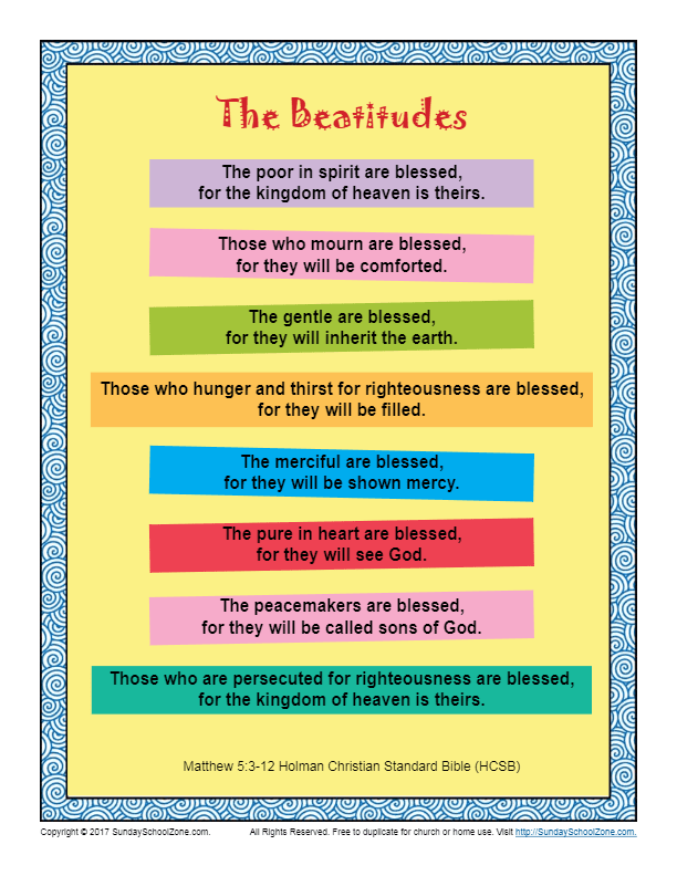 The Beatitudes List