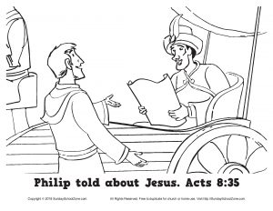 Philip Told About Jesus Coloring Page on Sunday School Zone