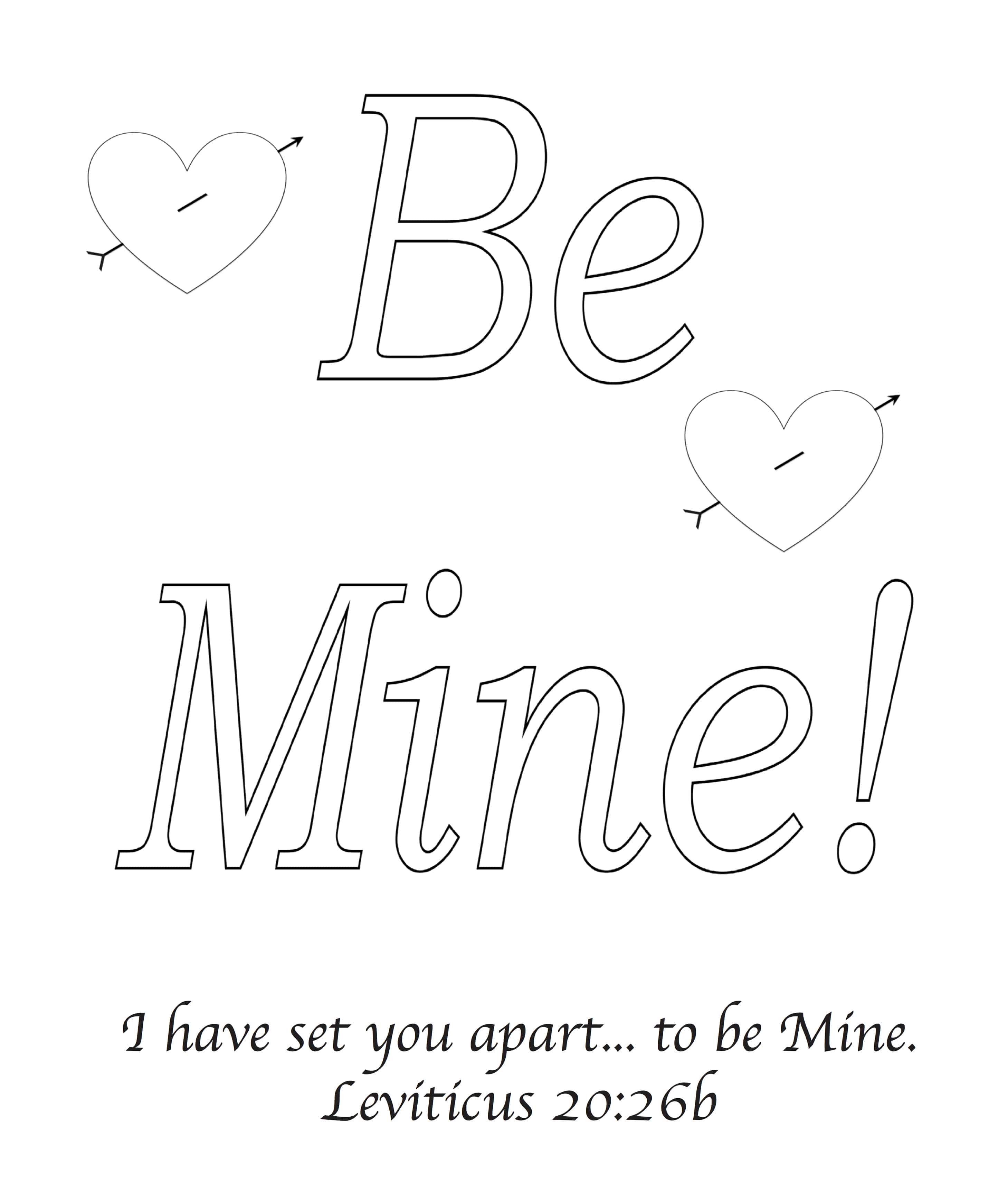 Download Be Mine Valentine's Day Bible Greeting Card With Leviticus 20:26