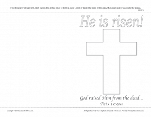 He Is Risen! Greeting Card With Cross