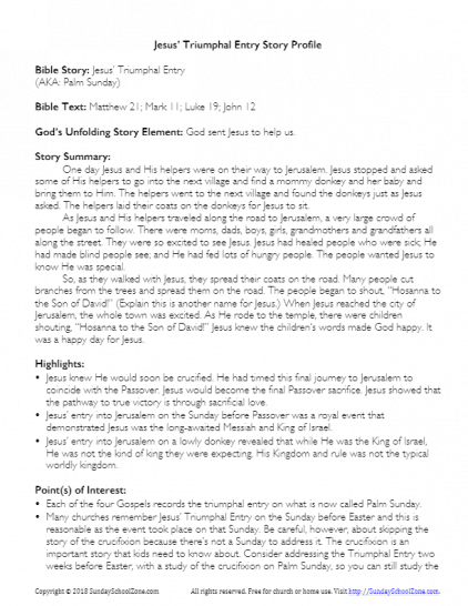 Triumphal Entry Story Profile