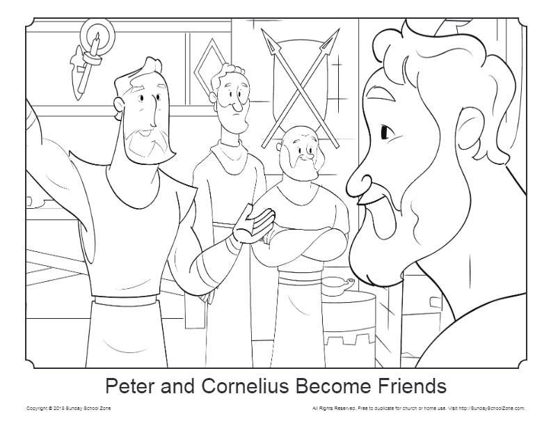 Download Free Peter and Cornelius Coloring Page on Sunday School Zone