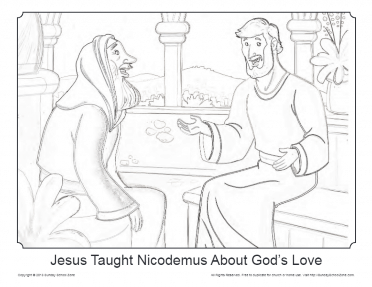 Free Nicodemus Visited Jesus Bible Activities on Sunday School Zone