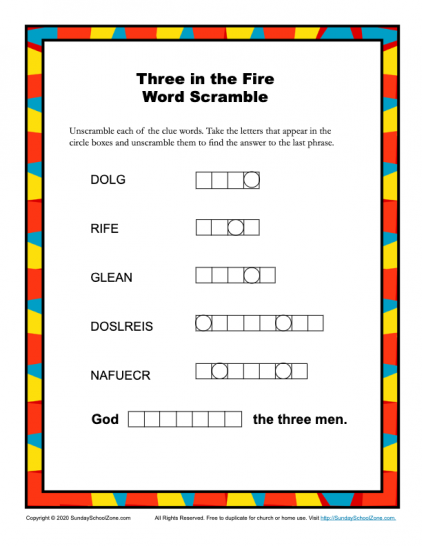 Word Scramble Puzzles Bible Lesson Activities For Children