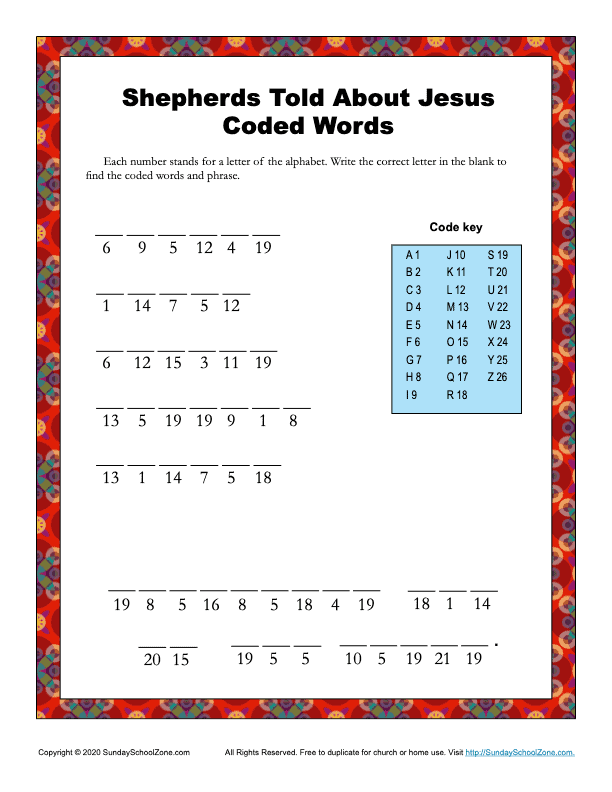 50 best ideas for coloring Shepherds In The Bible Crossword