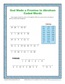 God Made a Promise to Abraham Coded Words on Sunday School Zone