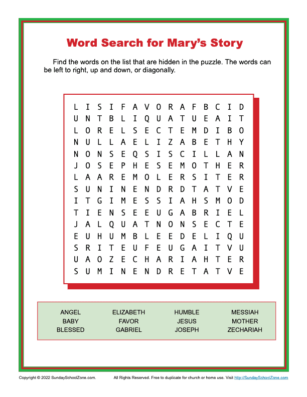 Free Printable Bible Word Search Activities On Sunday 52% OFF