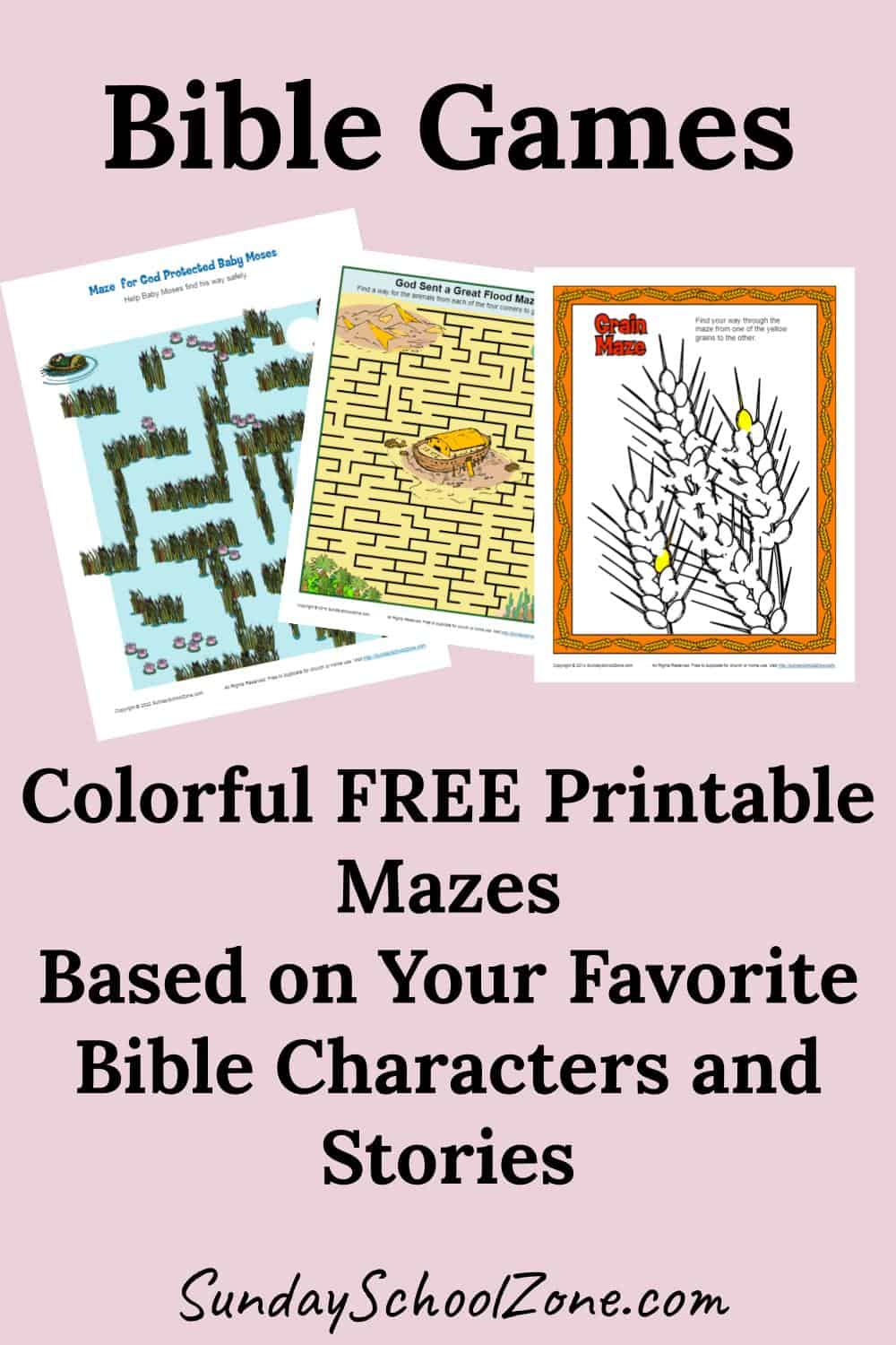 Free Bible Mazes for Children on Sunday School Zone