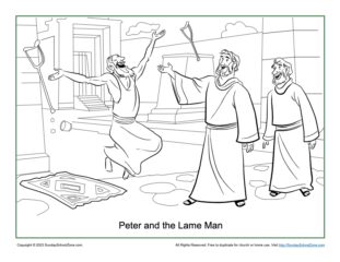 Peter and the Lame Man Coloring Page