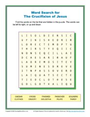Word Search for The Crucifixion of Jesus