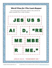 Word Tiles for The Last Supper