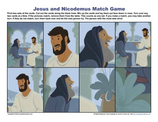 Jesus and Nicodemus Match Game
