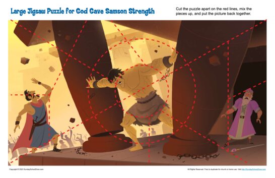 Large Jigsaw Puzzle for God Gave Samson Strength