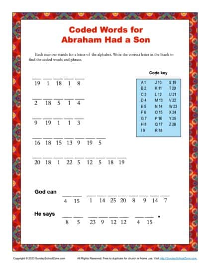 Coded Words for Abraham Had a Son