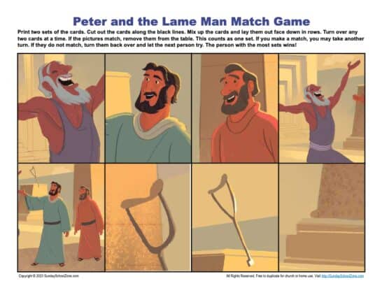 Peter and The Lame Man Match Game