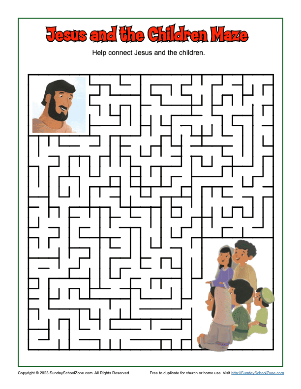Jesus and the Children Maze