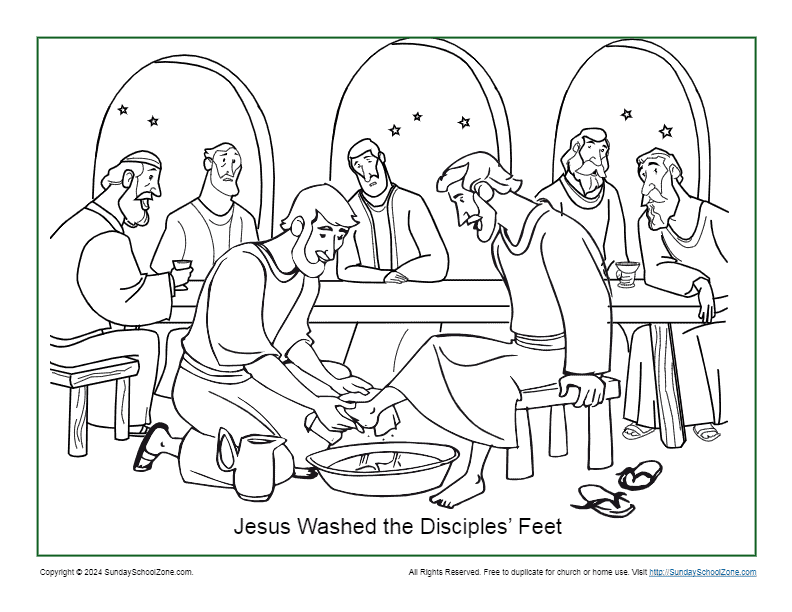 Jesus Washed the Disciples’ Feet Coloring Page