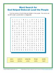 Word Search for God Helped Deborah Lead the People
