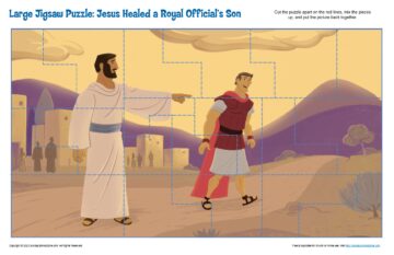 Large Jigsaw Puzzle Jesus Healed a Royal Officials Son