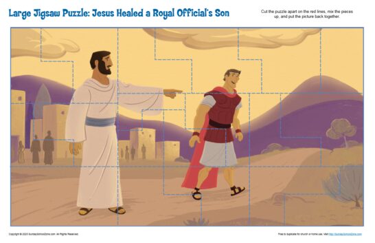 Large Jigsaw Puzzle Jesus Healed a Royal Officials Son
