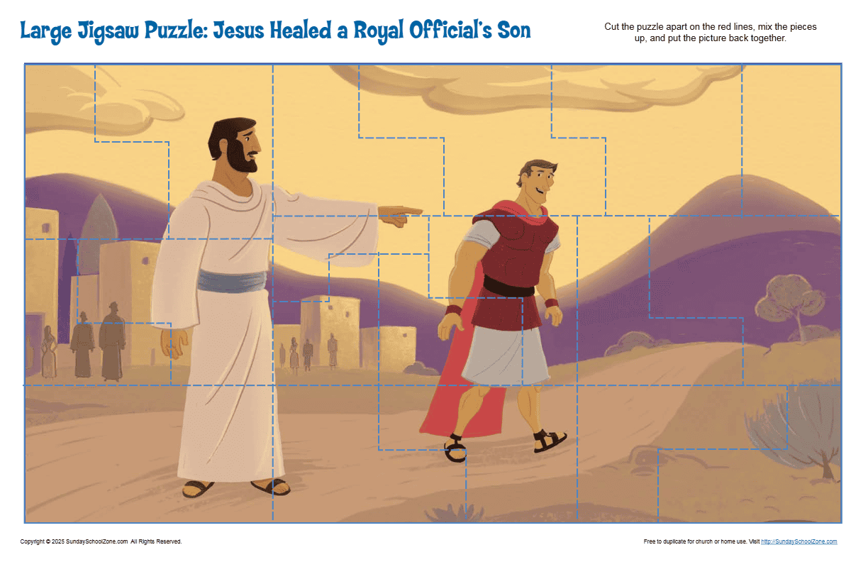 Large Jigsaw Puzzle Jesus Healed a Royal Officials Son